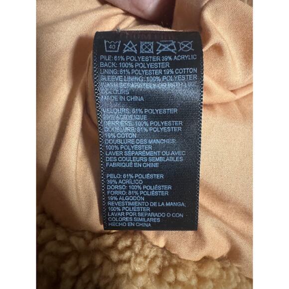 Urban Outfitters Sherpa Fleece Zip Jacket – Tan Teddy Bomber – Women’s Small - Picture 7 of 7